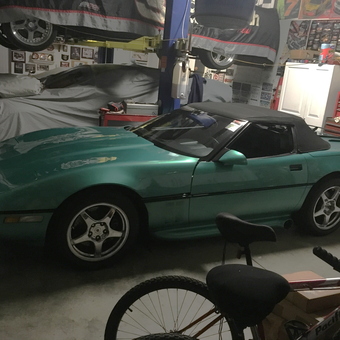 Teal Corvette Convertible and Garage Storage Solutions - Frank LaVacca from Bluffton, SC