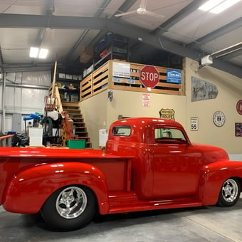 Classic Red Truck and Garage Decor with Signs - Carlin Copenhaver from Treynor, IA