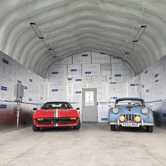 Insulated Garage with Classic Cars and LED Lighting - Mike H
