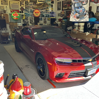 Red Camaro in Decorated Garage with Neon Signs - Anthony kirkland from Wake, VA