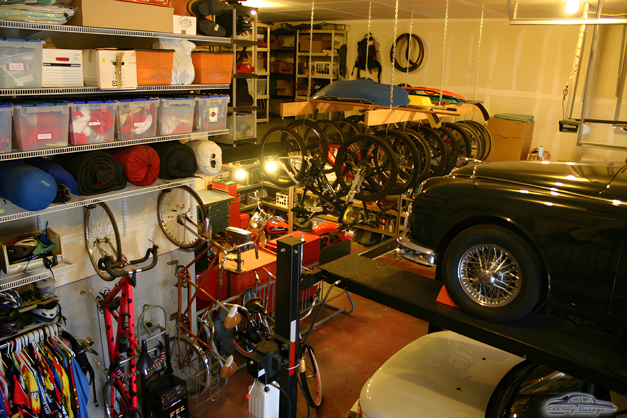 Organized Garage with Car Lift, Bike Racks, and Storage - Ryan from Herriman, UT