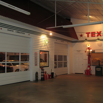 Vintage Texaco Garage Decor with Gas Pumps and Signs - Boyd from Rosharon, TX