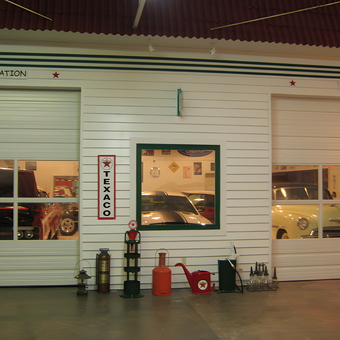 Classic Garage Decor with Texaco Sign and Vintage Pumps - Boyd from Rosharon, TX
