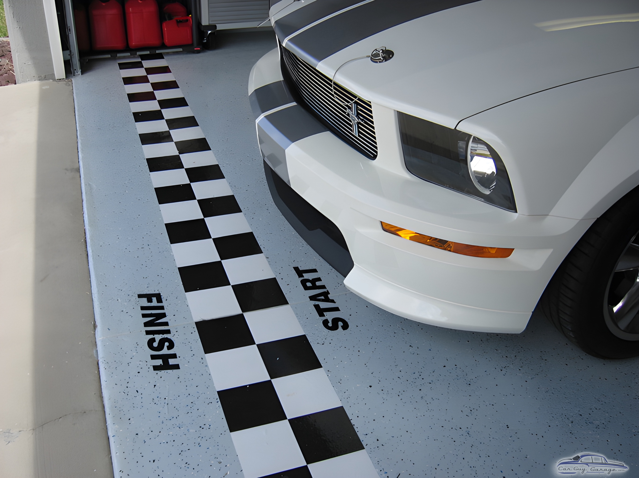 Garage With Checkered Race Floor and Mustang - Loy from Kissimmee, FL