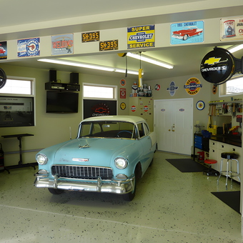 Classic Chevy Garage with Signs and Tools - Glen from Chicago, IL