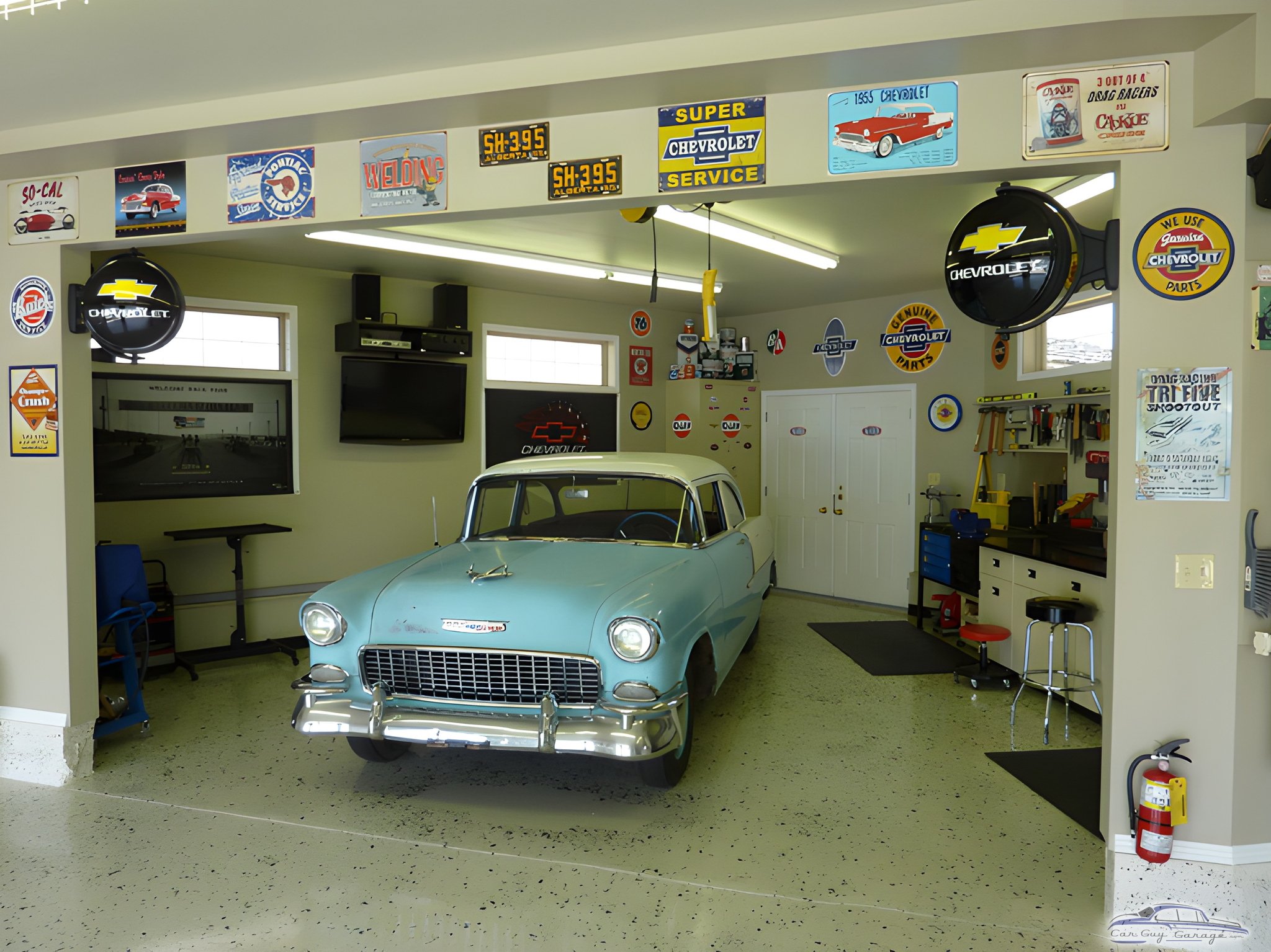 Classic Chevy Garage with Signs and Tools - Glen from Chicago, IL
