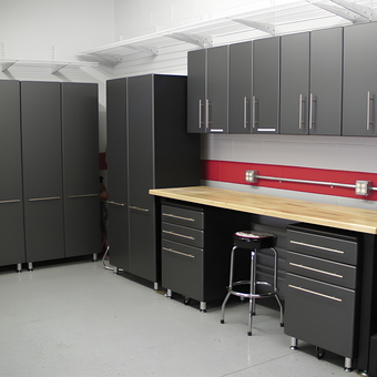 Modern Garage Cabinets and Workbench Setup - Page from Goleta, CA