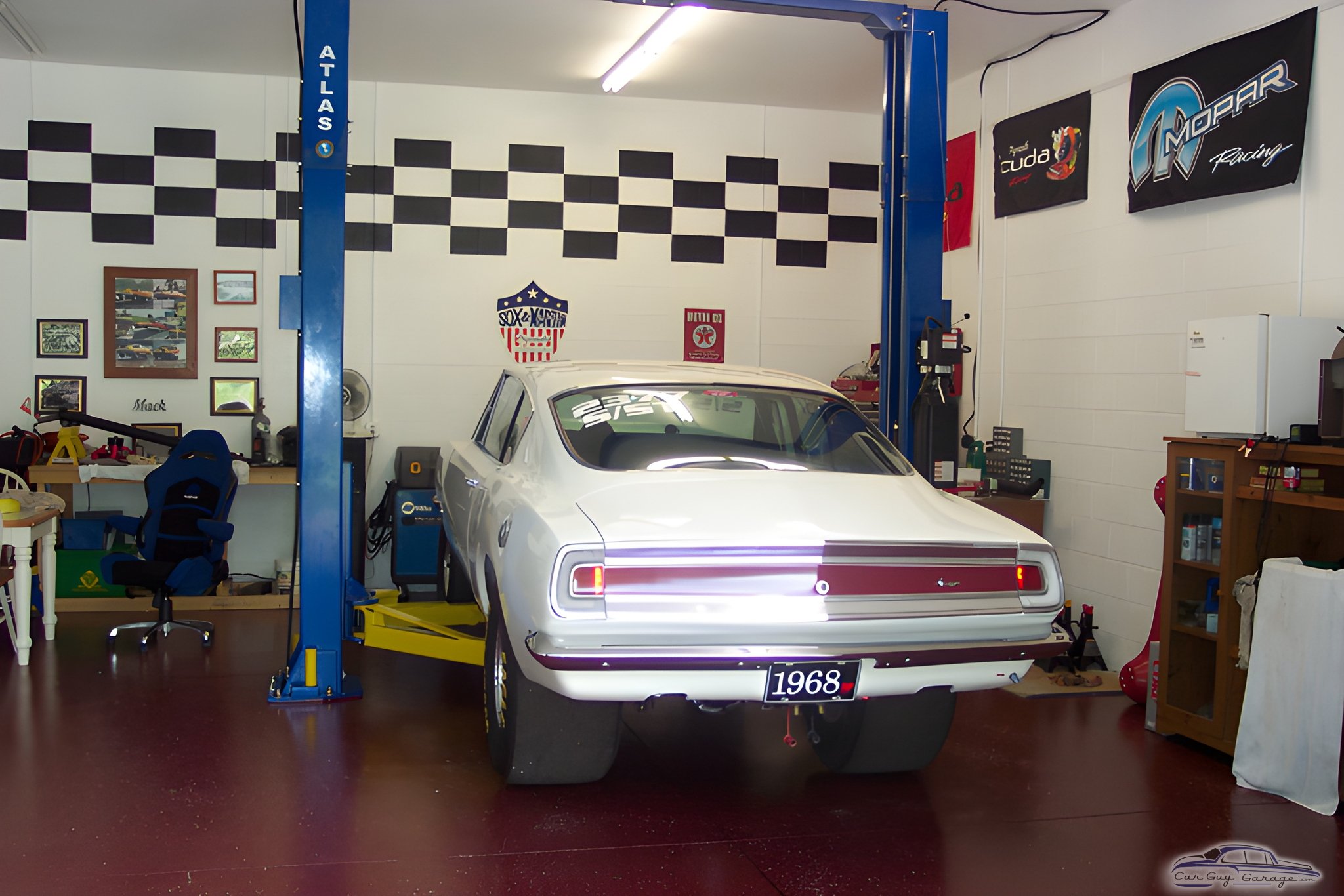 Classic Car on Atlas Lift in Decorated Garage - Mack from Deleon Springs, FL