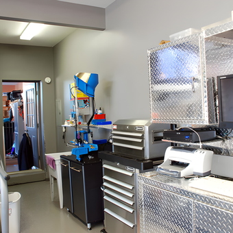 Diamond Plate Cabinets and Tool Chests in Modern Garage - Tom from Louisville, KY