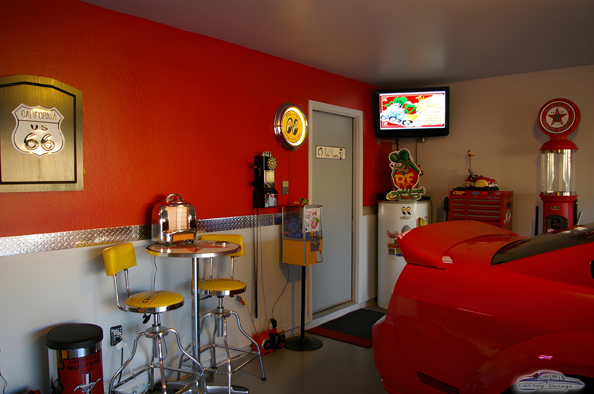 Retro Garage Decor with Bar Stools and Signs - Dan from Chandler, AZ