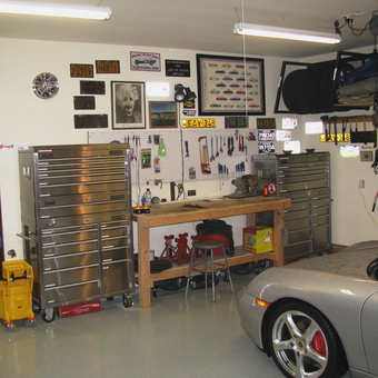 Organized garage with tool chests and workbench - Wiley from Nazareth, PA
