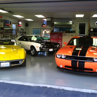 Classic and Modern Muscle Cars in Organized Garage - Rick from McHenry, IL