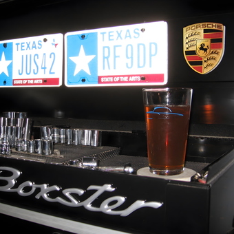 Porsche Decor with Texas Plates and Tool Drawer - Pat