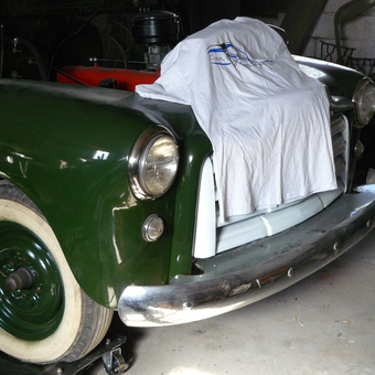 Classic Green Car with Whitewall Tires in Garage - Richard James Eversmeyer from Pocahontas, AR