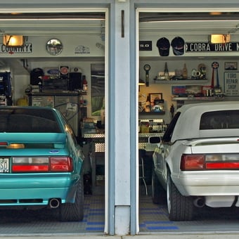 Organized Mustang Garage With Memorabilia and Tools - Dave C. from Edmonds, WA