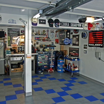 Ford Themed Garage with Cabinets and Tool Chests - Dave C. from Edmonds, WA