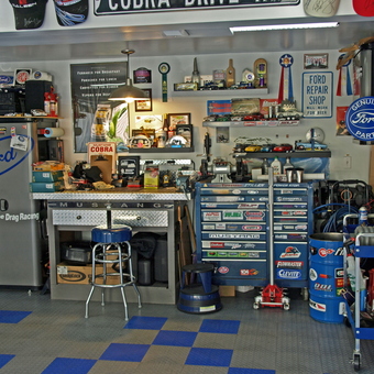 Ford Themed Garage With Tool Cabinets and Decor - Dave C. from Edmonds, WA