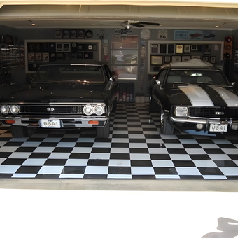 Classic Muscle Cars on Checkered Floor Garage - Johnny from Centerville, GA