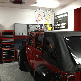 Organized Garage with Tool Cabinets and Jeep - John Riley IV from Overland Park, KS