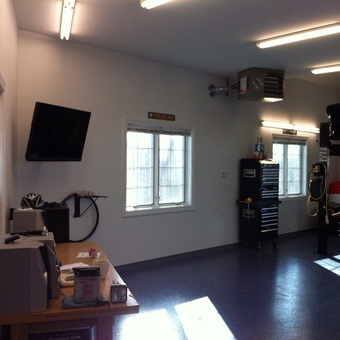 Organized Garage With Car Lift and Tool Cabinets - Bo from Canandaigua, NY