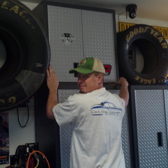 Diamond Plate Garage Cabinets and Goodyear Tires Display - Steve J. Consigny from Morgan Hill, CA