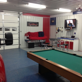Garage Mancave With Pool Table and Retro Decor - R & L from Neosho, MO