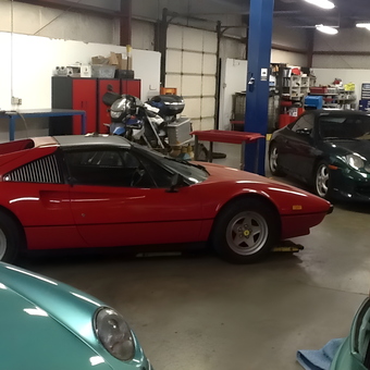 Exotic Cars, Tool Cabinets, and Lifts in Professional Garage - Redline Automotive from Richland, WA
