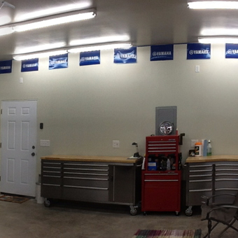 Organized garage with tool cabinets and ATVs - Troy from Hansville, WA