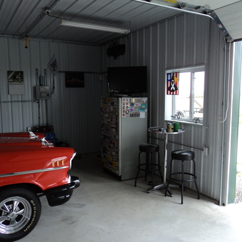 Classic Car Garage with Bar Stools and Decor - Doug from Sparta, IL