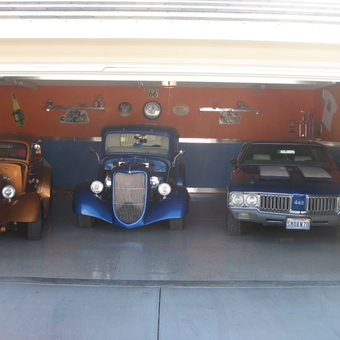 Classic Cars and Garage Decor with Wall Shelves - Terry from Pahrump, NV