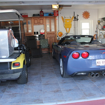 Garage with Corvette, Golf Cart, Storage Cabinets - Wayne B. from Cape Coral Fl.