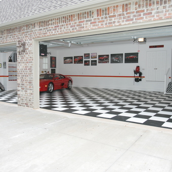 Checkered Garage Flooring and Wall Art Display - Kim from Edmond, OK