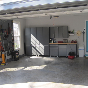 Organized garage with cabinets and tool wall - Dennis from Woodbridge, VA