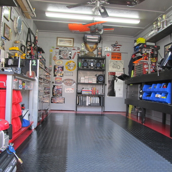 Organized garage with tool storage and decor - Wayne from Gainesville, TX