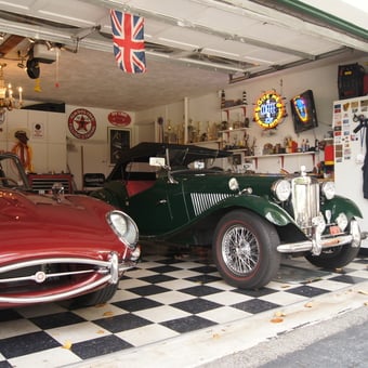 Classic Car Garage with Neon Signs and Checkered Floor - Don from Lighthouse Point, FL