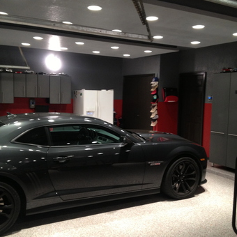 Modern Garage With Cabinets, Lighting, and Camaro - Foosdaddy from Tulsa, OK