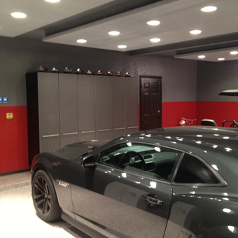 Modern garage with sleek cabinets and Camaro - Foosdaddy from Tulsa, OK