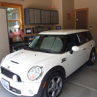 Modern garage with storage cabinets and Mini Cooper - Rod from Carson City, NV