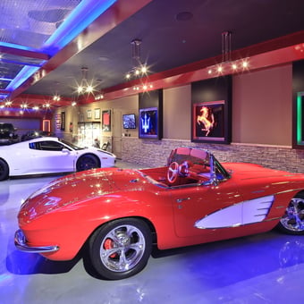 Luxury Garage with Neon Signs and Classic Cars - Gary from Granite Bay, CA