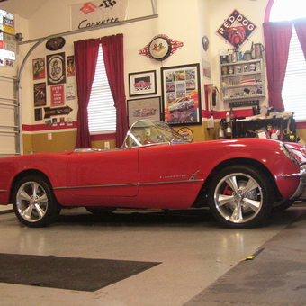 Classic Corvette Decor and Wall Art in Custom Garage - Cisco's Garage from Aroda, VA
