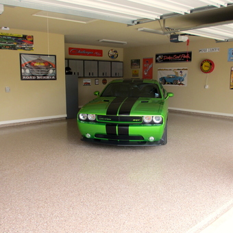 Classic Car Posters and Green Dodge Challenger Garage - BeBeep from North Richland Hills, TX