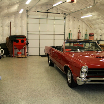 Organized garage with classic car and tools - Terry from Brownsville, CA