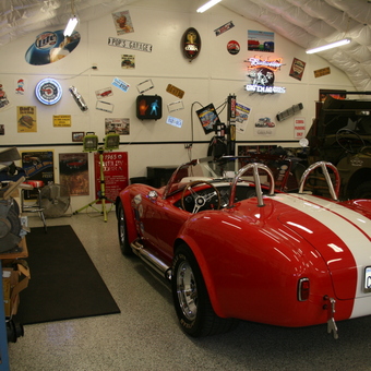 Classic Car Garage with Wall Signs and Tools - Terry from Brownsville, CA