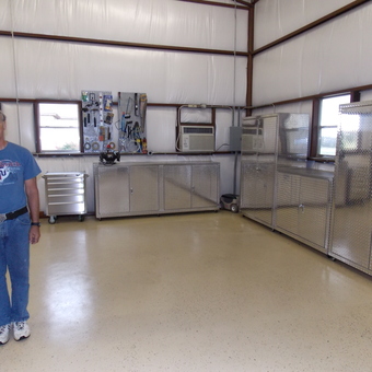 Diamond Plate Garage Cabinets and Tool Storage - Jim from Caldwell, TX