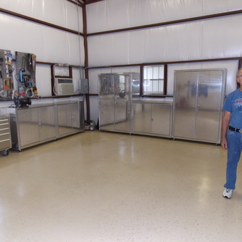 Diamond Plate Cabinets and Tool Storage Garage - Jim from Caldwell, TX