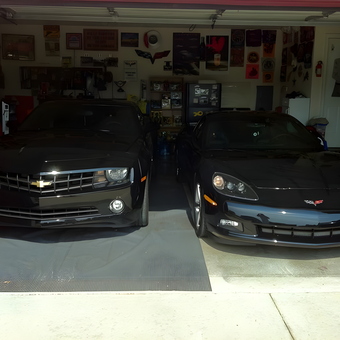 Garage with Chevrolet Camaro and Corvette Display - Owin from Raeford, NC