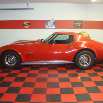 Classic Red Corvette in Checked Tile Garage - Bob from Lincoln, NE