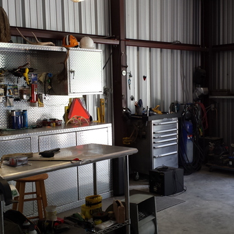 Organized Garage with Diamond Plate Cabinets and Tool Storage - June Bug from Vinton, LA