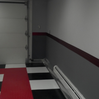 Checkerboard Garage Floor Tiles and Wall Trim - Mike from Fair Lawn, NJ