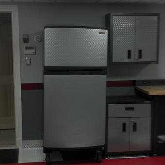 Diamond Plate Garage Cabinets and Fridge - Mike from Fair Lawn, NJ